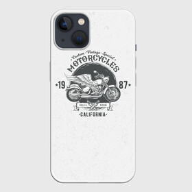 Чехол для iPhone 13 с принтом Vintage motocycle в Санкт-Петербурге,  |  | harley | motorbike | motorcycle | race | rider | ryder | skull | speed | байк | гонки | гонщик | мото | мотобайк | мотоцикл | райдер | скорость | харлей | череп