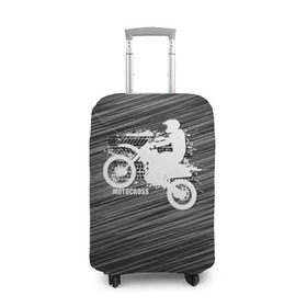 Чехол для чемодана 3D с принтом Motocross в Санкт-Петербурге, 86% полиэфир, 14% спандекс | двустороннее нанесение принта, прорези для ручек и колес | motorbike | motorcycle | race | rider | ryder | speed | байк | гонки | гонщик | мото | мотобайк | мотоцикл | райдер | скорость