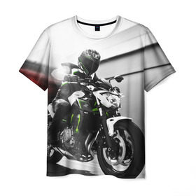 Мужская футболка 3D с принтом Kawasaki в Санкт-Петербурге, 100% полиэфир | прямой крой, круглый вырез горловины, длина до линии бедер | motorbike | motorcycle | race | rider | ryder | speed | yamaha | байк | гонки | гонщик | кавасаки | мото | мотобайк | мотоцикл | райдер | скорость | ямаха