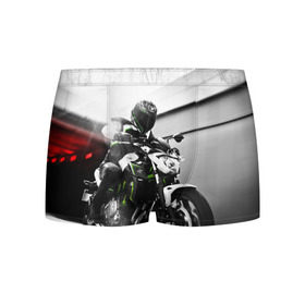 Мужские трусы 3D с принтом Kawasaki в Санкт-Петербурге, 50% хлопок, 50% полиэстер | классическая посадка, на поясе мягкая тканевая резинка | motorbike | motorcycle | race | rider | ryder | speed | yamaha | байк | гонки | гонщик | кавасаки | мото | мотобайк | мотоцикл | райдер | скорость | ямаха