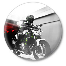 Значок с принтом Kawasaki в Санкт-Петербурге,  металл | круглая форма, металлическая застежка в виде булавки | motorbike | motorcycle | race | rider | ryder | speed | yamaha | байк | гонки | гонщик | кавасаки | мото | мотобайк | мотоцикл | райдер | скорость | ямаха