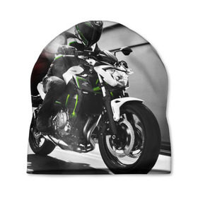 Шапка 3D с принтом Kawasaki в Санкт-Петербурге, 100% полиэстер | универсальный размер, печать по всей поверхности изделия | motorbike | motorcycle | race | rider | ryder | speed | yamaha | байк | гонки | гонщик | кавасаки | мото | мотобайк | мотоцикл | райдер | скорость | ямаха