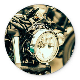 Коврик для мышки круглый с принтом Vintage motocycle в Санкт-Петербурге, резина и полиэстер | круглая форма, изображение наносится на всю лицевую часть | Тематика изображения на принте: harley | motorbike | motorcycle | race | rider | ryder | speed | байк | гонки | гонщик | мото | мотобайк | мотоцикл | райдер | скорость | харлей
