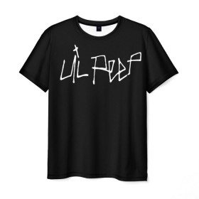 Мужская футболка 3D с принтом LiL PEEP в Санкт-Петербурге, 100% полиэфир | прямой крой, круглый вырез горловины, длина до линии бедер | lil peep | лил пип