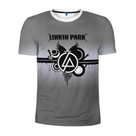 Мужская футболка 3D спортивная с принтом Linkin Park в Санкт-Петербурге, 100% полиэстер с улучшенными характеристиками | приталенный силуэт, круглая горловина, широкие плечи, сужается к линии бедра | 
