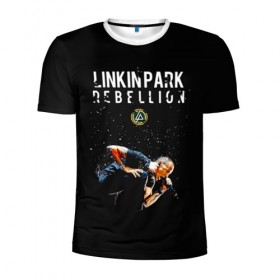 Мужская футболка 3D спортивная с принтом Честер Linkin Park в Санкт-Петербурге, 100% полиэстер с улучшенными характеристиками | приталенный силуэт, круглая горловина, широкие плечи, сужается к линии бедра | chester bennington | linkin park | беннингтон честер | линкин парк