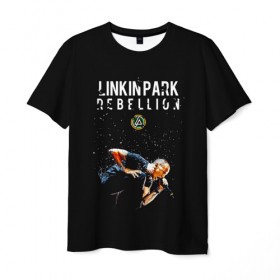 Мужская футболка 3D с принтом Честер Linkin Park в Санкт-Петербурге, 100% полиэфир | прямой крой, круглый вырез горловины, длина до линии бедер | chester bennington | linkin park | беннингтон честер | линкин парк