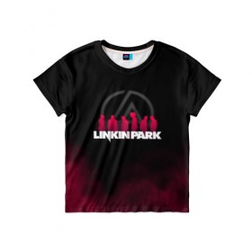 Детская футболка 3D с принтом Linkin Park в Санкт-Петербурге, 100% гипоаллергенный полиэфир | прямой крой, круглый вырез горловины, длина до линии бедер, чуть спущенное плечо, ткань немного тянется | chester bennington | linkin park | беннингтон честер | линкин парк