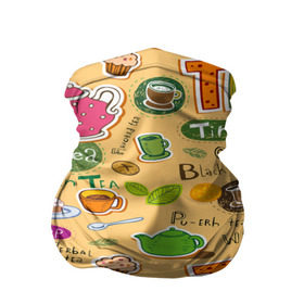 Бандана-труба 3D с принтом Tea bombing в Санкт-Петербурге, 100% полиэстер, ткань с особыми свойствами — Activecool | плотность 150‒180 г/м2; хорошо тянется, но сохраняет форму | char | tea | tea party | еда | конфеты | лимон | напиток | печенье | сладости | тортики | чай | чашка
