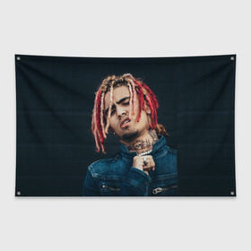 Флаг-баннер с принтом Lil Pump в Санкт-Петербурге, 100% полиэстер | размер 67 х 109 см, плотность ткани — 95 г/м2; по краям флага есть четыре люверса для крепления | esketit | esskeetit | gang | lil | pump | rap | качер | лил | маленький | насос | памп | репер | рэпер | рэппер | с дредами | эшкере | эшкерее | эшкереее | эшкерееее | эщкере | эщкерее | эщкереее | эщкерееее