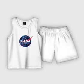 Детская пижама с шортами хлопок с принтом NASA в Санкт-Петербурге,  |  | nasa | астронавт | астрофизика | космическое агенство | космонавт | космос | наса | скафандр   | шлем
