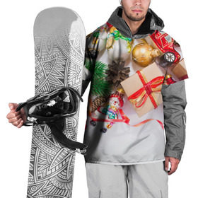 Накидка на куртку 3D с принтом Наш веселый Новый год в Санкт-Петербурге, 100% полиэстер |  | Тематика изображения на принте: елка | зима | мороз | новый год | снег | снежинки