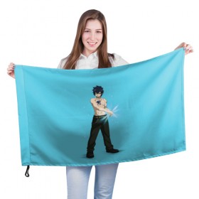 Флаг 3D с принтом fairy tail в Санкт-Петербурге, 100% полиэстер | плотность ткани — 95 г/м2, размер — 67 х 109 см. Принт наносится с одной стороны | 