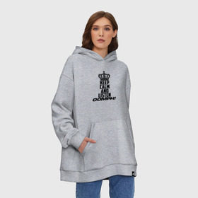 Худи SuperOversize хлопок с принтом Keep calm and listen OOMPH! в Санкт-Петербурге, 70% хлопок, 30% полиэстер, мягкий начес внутри | карман-кенгуру, эластичная резинка на манжетах и по нижней кромке, двухслойный капюшон
 | Тематика изображения на принте: electronic body musi | neue deutsche | oomph | андреас крэп | антитезис | деро гои | крэп | оомпх | оомрн | роберт флюкс | синтез | тезис | флюкс