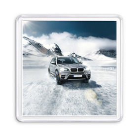 Магнит 55*55 с принтом BMW X5 в Санкт-Петербурге, Пластик | Размер: 65*65 мм; Размер печати: 55*55 мм | Тематика изображения на принте: auto | race | авто | автомобиль | бмв | бумер | бэха | гонки | марка | машина