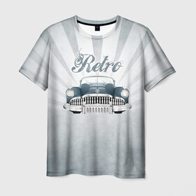 Мужская футболка 3D с принтом Ретро стайл 2 в Санкт-Петербурге, 100% полиэфир | прямой крой, круглый вырез горловины, длина до линии бедер | Тематика изображения на принте: auto | race | авто | автомобиль | гонки | классика | марка | машина | ретро