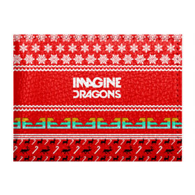 Обложка для студенческого билета с принтом Праздничный Imagine Dragons в Санкт-Петербурге, натуральная кожа | Размер: 11*8 см; Печать на всей внешней стороне | dragons | imagine | альтернативный | американская | арена | бэн макки | группа | драгонс | дэн | дэн рейнольдс | знак | имеджин | инди | индирок | красный | надпись | новогодний | новый год | поп | праздник