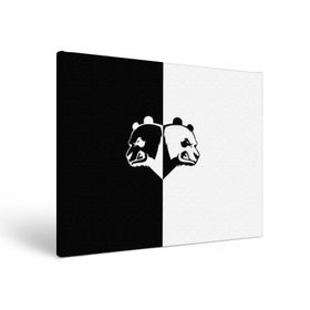 Холст прямоугольный с принтом Панда в Санкт-Петербурге, 100% ПВХ |  | бамбук | бамбуковый медведь | белый | голова | два | животное | злость | красная книга | крутой | мишка | оскал | панда | прикольный | тату | цвета | чб | черный | ярость
