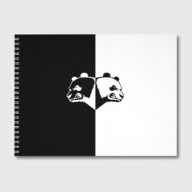 Альбом для рисования с принтом Панда в Санкт-Петербурге, 100% бумага
 | матовая бумага, плотность 200 мг. | Тематика изображения на принте: бамбук | бамбуковый медведь | белый | голова | два | животное | злость | красная книга | крутой | мишка | оскал | панда | прикольный | тату | цвета | чб | черный | ярость