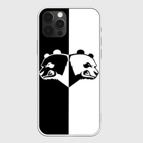 Чехол для iPhone 12 Pro с принтом Панда в Санкт-Петербурге, силикон | область печати: задняя сторона чехла, без боковых панелей | Тематика изображения на принте: бамбук | бамбуковый медведь | белый | голова | два | животное | злость | красная книга | крутой | мишка | оскал | панда | прикольный | тату | цвета | чб | черный | ярость