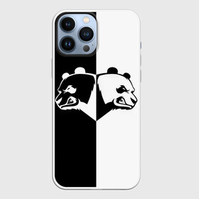 Чехол для iPhone 13 Pro Max с принтом Панда в Санкт-Петербурге,  |  | Тематика изображения на принте: бамбук | бамбуковый медведь | белый | голова | два | животное | злость | красная книга | крутой | мишка | оскал | панда | прикольный | тату | цвета | чб | черный | ярость