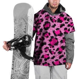 Накидка на куртку 3D с принтом Розовый леопард в Санкт-Петербурге, 100% полиэстер |  | Тематика изображения на принте: гепард | леопард