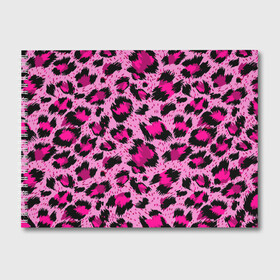 Альбом для рисования с принтом Розовый леопард в Санкт-Петербурге, 100% бумага
 | матовая бумага, плотность 200 мг. | гепард | леопард
