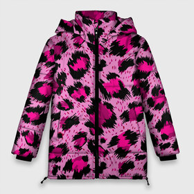 Женская зимняя куртка 3D с принтом Розовый леопард в Санкт-Петербурге, верх — 100% полиэстер; подкладка — 100% полиэстер; утеплитель — 100% полиэстер | длина ниже бедра, силуэт Оверсайз. Есть воротник-стойка, отстегивающийся капюшон и ветрозащитная планка. 

Боковые карманы с листочкой на кнопках и внутренний карман на молнии | гепард | леопард