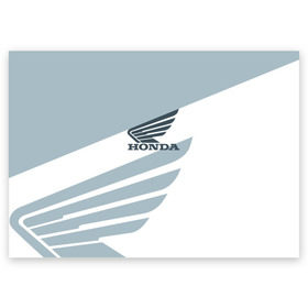 Поздравительная открытка с принтом Honda в Санкт-Петербурге, 100% бумага | плотность бумаги 280 г/м2, матовая, на обратной стороне линовка и место для марки
 | car | honda | moto | motorbike | race | авто | автомобиль | гонки | марка | машина | мотоцикл | хонда