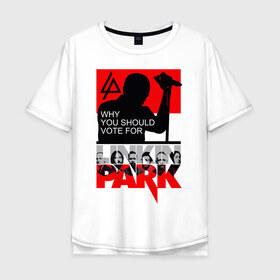 Мужская футболка хлопок Oversize с принтом Linkin Park в Санкт-Петербурге, 100% хлопок | свободный крой, круглый ворот, “спинка” длиннее передней части | Тематика изображения на принте: alternative | linkin park | альтернатива | брэд дэлсон | джо хан | дэвид фаррелл | линкин парк | майк шинода | роб бурдон | честер беннингтон