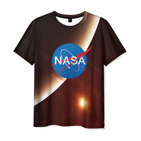 Мужская футболка 3D с принтом NASA SPACE в Санкт-Петербурге, 100% полиэфир | прямой крой, круглый вырез горловины, длина до линии бедер | galaxy | nasa | space | астрономия | известные | космос | наса | планеты | сатурн