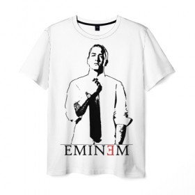 Мужская футболка 3D с принтом Eminem в Санкт-Петербурге, 100% полиэфир | прямой крой, круглый вырез горловины, длина до линии бедер | actor | american rapper | composer | eminem | music | rap | record producer | актёр | американский | композитор | музыка | музыкальный продюсер | рэп | рэпер