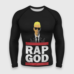 Мужской рашгард 3D с принтом Rap God Eminem в Санкт-Петербурге,  |  | actor | american rapper | composer | eminem | music | rap | rap god | record producer |   | актёр | американский | композитор | музыка | музыкальный продюсер | рэп | рэпер