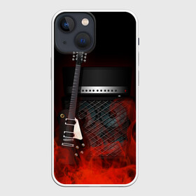 Чехол для iPhone 13 mini с принтом Rock в Санкт-Петербурге,  |  | fire | flame | guitar | metal | music | rock | sound | гитара | метал | металл | музыка | огонь | пламя | рок