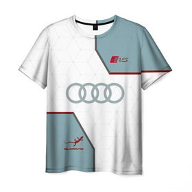 Мужская футболка 3D с принтом AUDI RS в Санкт-Петербурге, 100% полиэфир | прямой крой, круглый вырез горловины, длина до линии бедер | audi | car | race | авто | автомобиль | ауди | гонки | марка | машина