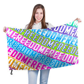 Флаг 3D с принтом FREEDOM 2 в Санкт-Петербурге, 100% полиэстер | плотность ткани — 95 г/м2, размер — 67 х 109 см. Принт наносится с одной стороны | freedom | арт | свобода