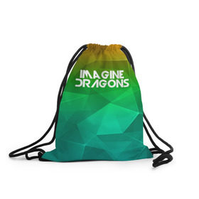 Рюкзак-мешок 3D с принтом IMAGINE DRAGONS в Санкт-Петербурге, 100% полиэстер | плотность ткани — 200 г/м2, размер — 35 х 45 см; лямки — толстые шнурки, застежка на шнуровке, без карманов и подкладки | геометрия | градиент | драгонс | треугольники