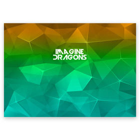 Поздравительная открытка с принтом IMAGINE DRAGONS в Санкт-Петербурге, 100% бумага | плотность бумаги 280 г/м2, матовая, на обратной стороне линовка и место для марки
 | геометрия | градиент | драгонс | треугольники