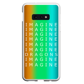 Чехол для Samsung S10E с принтом IMAGINE DRAGONS в Санкт-Петербурге, Силикон | Область печати: задняя сторона чехла, без боковых панелей | Тематика изображения на принте: evolve | imagine dragons | new age | вокалист | группа | драгонс | известные | личности | надписи | реп | рок | триколор | фирменные цвета | яркие