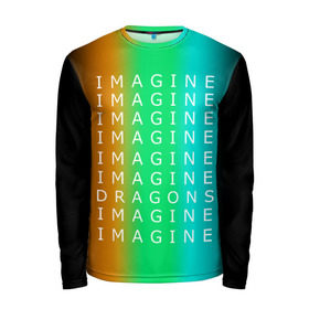 Мужской лонгслив 3D с принтом IMAGINE DRAGONS в Санкт-Петербурге, 100% полиэстер | длинные рукава, круглый вырез горловины, полуприлегающий силуэт | evolve | imagine dragons | new age | вокалист | группа | драгонс | известные | личности | надписи | реп | рок | триколор | фирменные цвета | яркие
