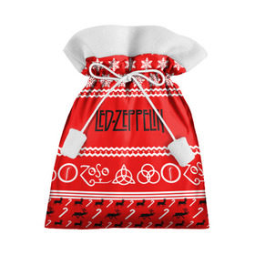 Подарочный 3D мешок с принтом Праздничный Led Zeppelin в Санкт-Петербурге, 100% полиэстер | Размер: 29*39 см | led zeppelin | блюз | группа | джимми пейдж | джон генри бонэм | джон пол джонс | знак | красный | лед зепелен | лед зеппелин | метал | надпись | новогодний | новый год | праздник | роберт плант | рождество