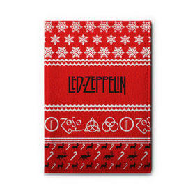 Обложка для автодокументов с принтом Праздничный Led Zeppelin в Санкт-Петербурге, натуральная кожа |  размер 19,9*13 см; внутри 4 больших “конверта” для документов и один маленький отдел — туда идеально встанут права | led zeppelin | блюз | группа | джимми пейдж | джон генри бонэм | джон пол джонс | знак | красный | лед зепелен | лед зеппелин | метал | надпись | новогодний | новый год | праздник | роберт плант | рождество