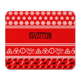 Коврик прямоугольный с принтом Праздничный Led Zeppelin в Санкт-Петербурге, натуральный каучук | размер 230 х 185 мм; запечатка лицевой стороны | led zeppelin | блюз | группа | джимми пейдж | джон генри бонэм | джон пол джонс | знак | красный | лед зепелен | лед зеппелин | метал | надпись | новогодний | новый год | праздник | роберт плант | рождество