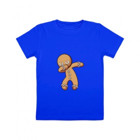 Детская футболка хлопок с принтом Печенька НОВЫЙ ГОД DAB в Санкт-Петербурге, 100% хлопок | круглый вырез горловины, полуприлегающий силуэт, длина до линии бедер | Тематика изображения на принте: 