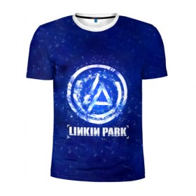 Мужская футболка 3D спортивная с принтом Linkin Park в Санкт-Петербурге, 100% полиэстер с улучшенными характеристиками | приталенный силуэт, круглая горловина, широкие плечи, сужается к линии бедра | 