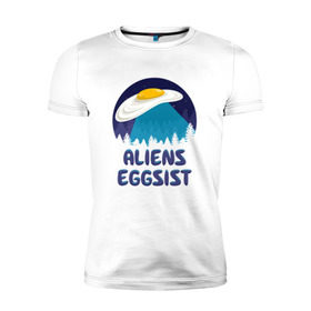 Мужская футболка премиум с принтом НЛО яйца в Санкт-Петербурге, 92% хлопок, 8% лайкра | приталенный силуэт, круглый вырез ворота, длина до линии бедра, короткий рукав | инопланетяне | нло | секретные материалы | яйца