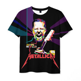 Мужская футболка 3D с принтом Metallica James Alan Hatfield в Санкт-Петербурге, 100% полиэфир | прямой крой, круглый вырез горловины, длина до линии бедер | Тематика изображения на принте: alan | american | band | hard | hatfield | james | metal | metallica | rock | thrash | алан | американская | джеймс | метал группа | трэш метал | хард рок | хэтфилд