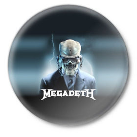 Значок с принтом Megadeth в Санкт-Петербурге,  металл | круглая форма, металлическая застежка в виде булавки | megadeth |   megadet | группа | дирк вербурен | дэвид эллефсон | дэйв мастейн | кико лоурейро | мегадет | мегадетх | метал | рок | трэш | трэшметал | тяжелый | хард | хардрок | хеви | хевиметал