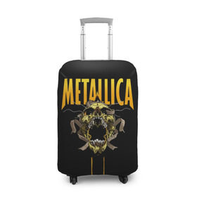 Чехол для чемодана 3D с принтом Metallica в Санкт-Петербурге, 86% полиэфир, 14% спандекс | двустороннее нанесение принта, прорези для ручек и колес | 