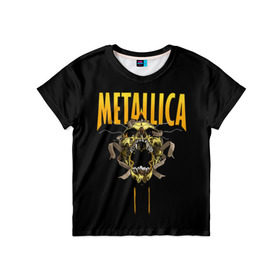 Детская футболка 3D с принтом Metallica в Санкт-Петербурге, 100% гипоаллергенный полиэфир | прямой крой, круглый вырез горловины, длина до линии бедер, чуть спущенное плечо, ткань немного тянется | 
